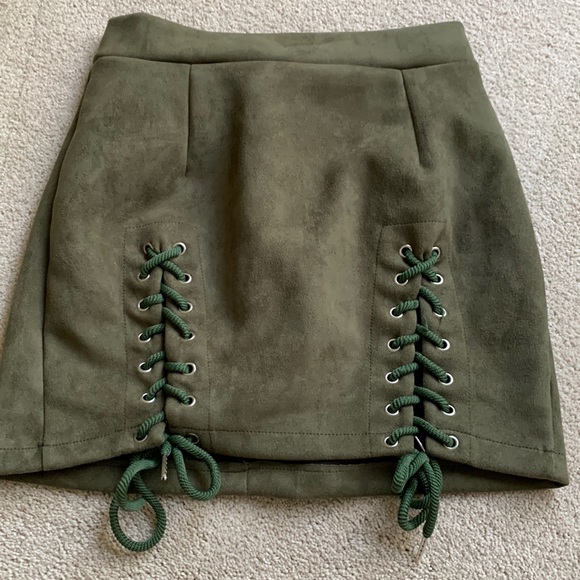 vestidos Dresses & Skirts - MUST BUNDLE Faux suede corset lace mini skirt